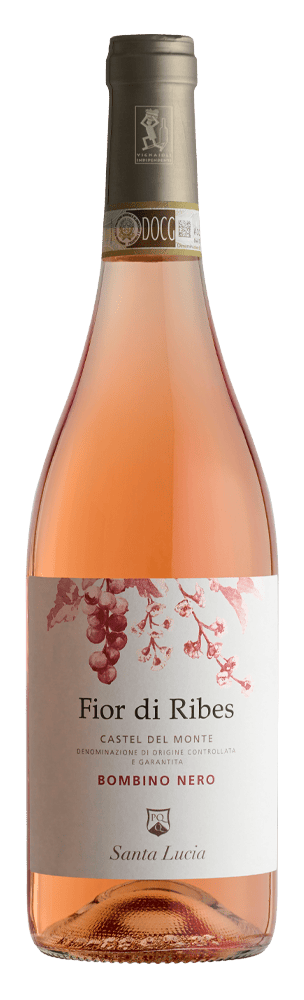 bottiglia di vino rosato fior di ribes